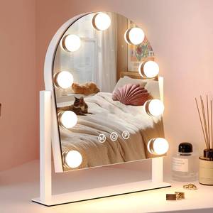 lot 8263 image: ZL ZELing Makeup Mirror with Lights, Vanity Mirror with Lights, Lighted Makeup Mirror, 3 Color Modes, Dimmable Light,360° Rotation