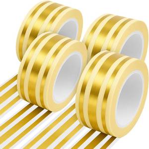 lot 8280 image: Dunzoom 4 Rolls Gold Metallic Tape for Wall Decor, Mirror Gold Foil Decorative Tape for Walls Detailing Accent, Tiles, Wardrobe, Floor, Car and Graphic Arts, 22 Yds x 1 Inch Total