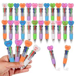 lot 8284 image: Zhirlyn Valentines Day Pens Mini Multicolor Pen in One 4-in-1 Kawaii Cute Fun Heart Pens Bulk Cool Ballpoint Pens for Birthday Party Favors Teacher Supplies (Valentine, 24)