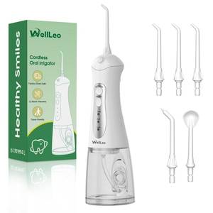 lot 8293 image: WellLeo Water Flossers for Teeth, Portable Oral Irrigator Rechargeable Water Dental Flosser Pick with High Pressure 5 Jet Tips, IPX7 Travel Water Flossing for Brace Teeth Cleaner Gum Care