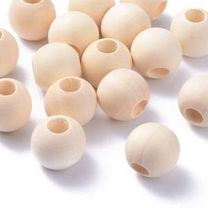 lot 8300 image: Ornazy 250Pcs 25mm Wood Round Spacer Beads Wooden Large Hole Craft Balls Natural Unfinished Macrame Beads for Jewelry Making DIY Accessories