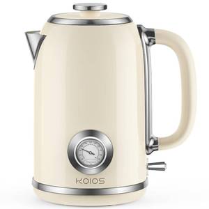 lot 8307 image: Electric Kettle 1.8L with Temperature Gauge, 1500W Fast Boiling Electric Tea Kettle, 100% Stainless Steel Retro-Style Hot Water Kettle Electric - Glowing LED Light, Auto Shut-Off & Boil-Dry Protection