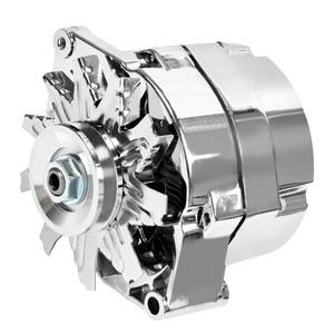 lot 8317 image: SCITOO 7127-SE105C 1 Wire Self Exciting Alternator Fits for Street Rod GM 305 350 BBC SBC High Output 105Amp Chrome Alternator 12V CW IREF ADR0335-C,7127SECN100A,1100125,40012395