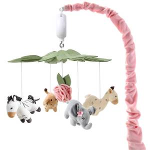lot 8318 image: The Peanutshell Crib Mobile for Girls - Soft Pink Musical Baby Crib Mobile with 12 Lullabies, Cute Animal Baby Wildest Dreams Nursery Decor