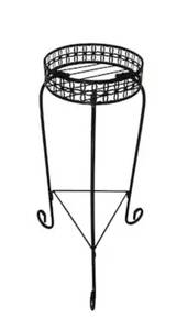 lot 8320 image: allen  roth 27.3-in H x 10-in W Black IndoorOutdoor Round Steel Plant Stand