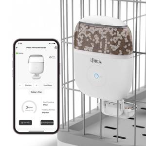 lot 8329 image: iPettie Smart WiFi Hanging Cage Feeder for Rabbits, Cats, Dogs & Hamsters - Perfect for Pet Stores, Remote & Portion Control, Timed Feeding, 62oz Capacity, Compatible with 5-30mm Dry Food
