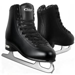 lot 8334 image: Nattork Figure Skates for Boys and Girls Excellence Stainless Steel Blades Ice Figure Skating with Enhanced Support Strength Performance and Ultimate Comfort Black Women Sz 7