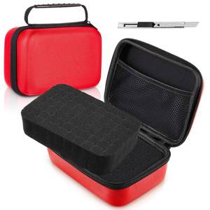 lot 8337 image: Relaxweex EVA Hard Case with Customizable Foam 13.5 x 9.8 x 5.5 Inchprotective EVA Carrying Case Shockproof Outdoor for Camera, Digital Products, Electronic Instruments with Knife, Red