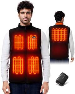 lot 8339 image: WASOTO Heated Vest for Men Fleece Vest - Black, S