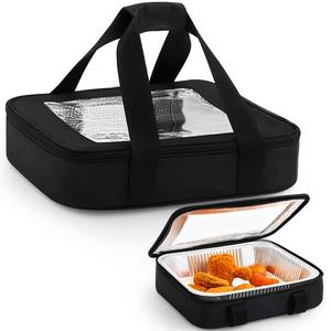 lot 8349 image: Ziliny 1 Pcs Foil Pan Carrier with Lid, Oxford Cloth Foil Pan Holder with Handle for Hot or Cold Food, Fits 9 x 13 Baking Dish, Stackable Food Warmer Tote for Partiespicniccookouts