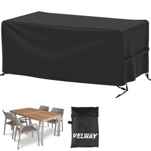 lot 8355 image: Velway Patio Furniture Cover Outdoor, Waterproof Rectangular Patio Table Chair Sofa Set Cover, 67Lx37Wx28H, All Weather Oxford Tear-Resistant Material with Zipper Carrying Bag Windproof Buckles