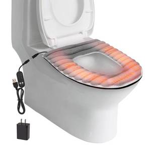 lot 8363 image: Heated Toilet Seat Cover,USB Powered Toilet Seat Warmer with Charger,5-Speed Adjustable Temperature and Timing Function,Levels Toilet Seat Cover with Soft Plush Fabric,Easy To Clean (Gray)