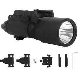 lot 8406 image: Zhongren Universal LED Tactical Flashlight 800-Lumen with Replaceable Slot Mount for Pistol and Weapon Light or Helmet ARC Rail (Black)