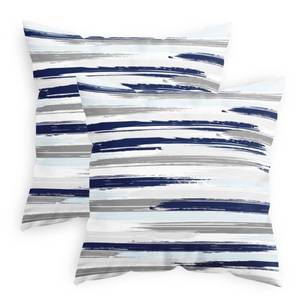 lot 8416 image: CaliTime Throw Pillow Cases Pack of 2 Cozy Fleece Rock Stone Geometric Texture Decorative Cushion Covers for Couch Bed Sofa Farmhouse Decoration 18 X 18 Inches Navy Blue Grey