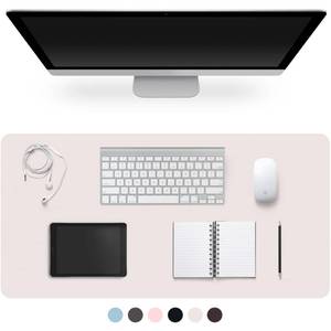 lot 8419 image: Leather Desk Pad Protector,Non-Slip Desk Pad,on-Slip PU Leather Large Mouse Pad,Easy Clean Desk Protecor Mat,Writing Pad for Office WorkHomeDecor(Off White, 23.6 x 13.7)