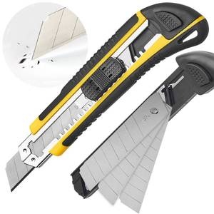 lot 8422 image: DOWELL Utility Knife Box Cutter Retractable Self Loading Heavy Duty Snap Off Quick Change Extra Blades(3PCS) TPRPP Handle Cutting Cardboard Boxes or DIY