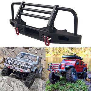 lot 8426 image: Vgoohobby Aluminum Front Bumper with LED Headlights Tow Hook Compatible with Traxxas TRX-4 TRX4 Axial SCX10 SCX10II 90046 90047 110 RC Crawler Car