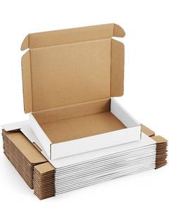 lot 8449 image: Poever Shipping-Boxes-11x8x2 Inches 25 Pack-Cardboard-Boxes-for-Packaging, White-Shipping-Boxes-for-Packing-Small-Business, Corrugated Box Mailers for Book Shoes Gift Mailing