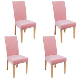 lot 8456 image: Smiry Velvet Stretch Dining Room Chair Covers Set of 4, Soft Removable Washable Chair Slipcovers Kitchen Parsons Chair Protector, Pink