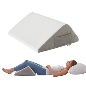 lot 8470 image: Bedluxe Knee Pillow for Back Sleeping, Leg Pillow Knee Wedge Pillow, Memory Foam Wedge Pillows for Legs Post Surgery, Triangle Pillow for Knee Support, Leg Elevation, Knees Hip Back Pain Relief, White