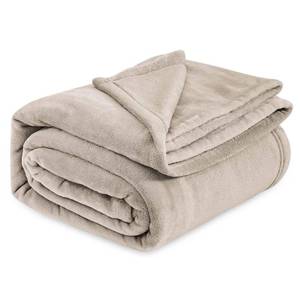 lot 8480 image: Bedsure GentleSoft Fleece Throw Blanket for Couch Oxford Tan - Lightweight Plush Fuzzy Cozy Soft Blankets and Throws for Sofa, 50x70 inches