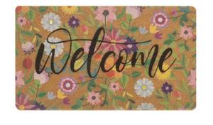 lot 8503 image: Spring Welcome Door-Mats Floral Coir Doormats - 30x17Non Slip Large Indoor Colorful Welcome Doormat for Entryway Outside Yard Home Decoration