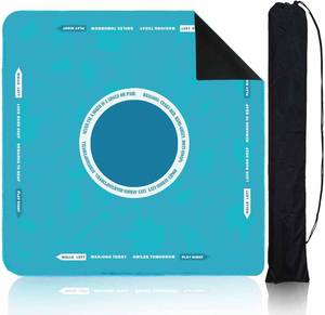 lot 64618 image: StellarOcean Neoprene Mahjong Mat for Table 31.5x31.5 Mahjongg Jhongg Mats with Carrying Bag,Mah Jongg Accessories for Card Poker Game,Noise Reduction Non-Slip(Turquoise)