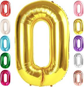 lot 64630 image: Number 0 Balloons 40 Inch Gold Number Balloons for 10 20 30 40 50 60 70 80 90 100 Numbers Balloon Birthday Decorations Wedding Event Baby Shower