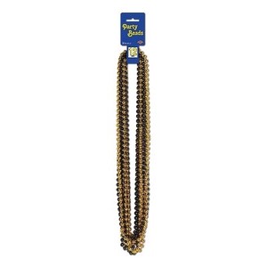 lot 64699 image: Beistle High Quality Small Round Party Beads Necklace 7 mm x 33 BlackGold 50570-BKGD