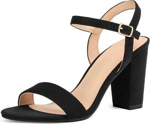 lot 64855 image: mysoft Womens Chunky Block Heels 3.5IN Open Toe Ankle Strap High Heeled Sandals Wedding Party Dress Pump Shoes