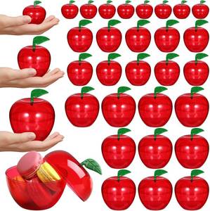 lot 64863 image: Menkxi 30 Pcs 3 Sizes Plastic Apple Container Appreciation Teacher Gifts Bulk Candy Jar Boxes Holder Apples Candy Jar Gifts for Back to School Wedding Snow Thank You Christmas Party Favor(Red)