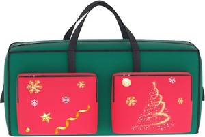 lot 64872 image: 9FT Christmas Tree Storage Bag 600D Oxford Extra Large Christmas Tree Bags for Christmas Trees Two Large Pockets Tree Storage Box with Reinforced Handles Heavy Duty Storage Bag for Xmas Tree