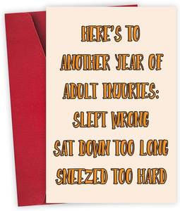 lot 64948 image: Funny Birthday Cards for Men, Women, Husband, Brother, Sister -Birthday Gift for Him Her