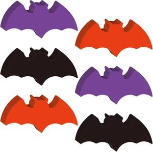 lot 64954 image: Geyee 108 Pcs Halloween Paper Cutouts Bat Cut Outs Halloween Classroom Bulletin Board Decorations Black Purple Orange Bat Shaped Die Cut for Teachers Kids DIY Craft School Chalkboard Wall Decor