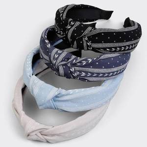 lot 64961 image: WOVOWOVO 4PCS Knotted Headbands for Women Girls Non Slip Top Knot Head Bands for Women s Hair Accessories Boho Fashion Printed Wide Hairbands