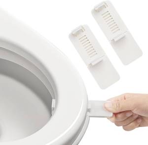lot 64969 image: Toilet Seat Handle Lifter   No Touch Toilet Lid Lifter Clip, Easy-Lift Toilet Seat Opener, Hygienic Plastic Toilet Tab for Bathroom, Kids, Adults   2-Pack White