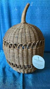 lot 2010 image: Threshold Woven Pumpkin. 16Hx10Diameter. 