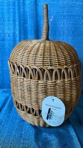 lot 2011 image: Threshold Woven Pumpkin. 16Hx10Diameter. 