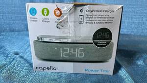 lot 2045 image: Capello Power Tray Qi Wireless Charging Clock