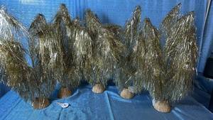 lot 2046 image: Set of 5 Threshold 26 Tall Lit Tinsel Trees.