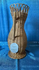 lot 2047 image: Threshold Woven Vase. 13L x 7W x16H.
