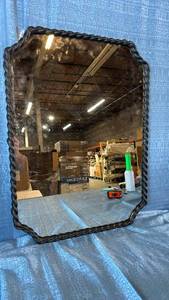 lot 2125 image: Black Framed Mirror 18x24.