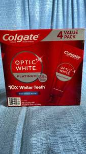 lot 3002 image: Colgate Optic White Platinum Toothpaste 4-Pack