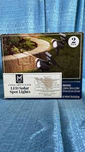 lot 3006 image: Members Mark 2-Pack LED Solar Landscape Spotlights