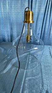 lot 3016 image: Mid Century Glass Bell Pendant Light