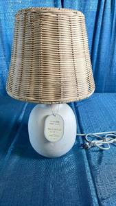 lot 3021 image: Threshold Studio McGee Table Lamp with Woven Shade
