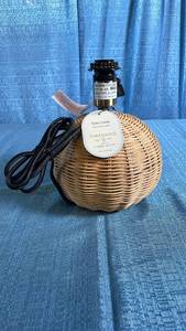lot 3032 image: Threshold Studio McGee Woven Rattan Table Lamp