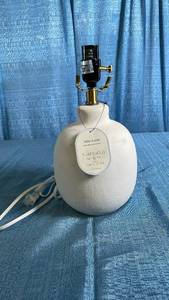 lot 3035 image: Threshold Studio McGee White Ceramic Table Lamp