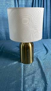lot 3058 image: Modern Brass Table Lamp with White Shade
