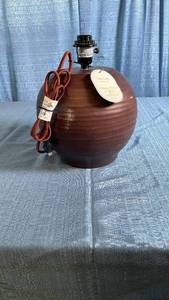 lot 3062 image: Threshold Studio McGee Brown Ceramic Table Lamp